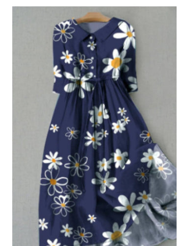 Jurk - Bloemenprint en Taillelint Detail