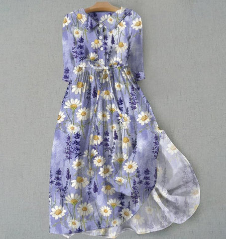 Jurk - Bloemenprint en Taillelint Detail