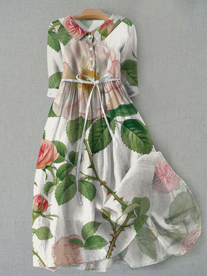 Jurk - Bloemenprint en Taillelint Detail