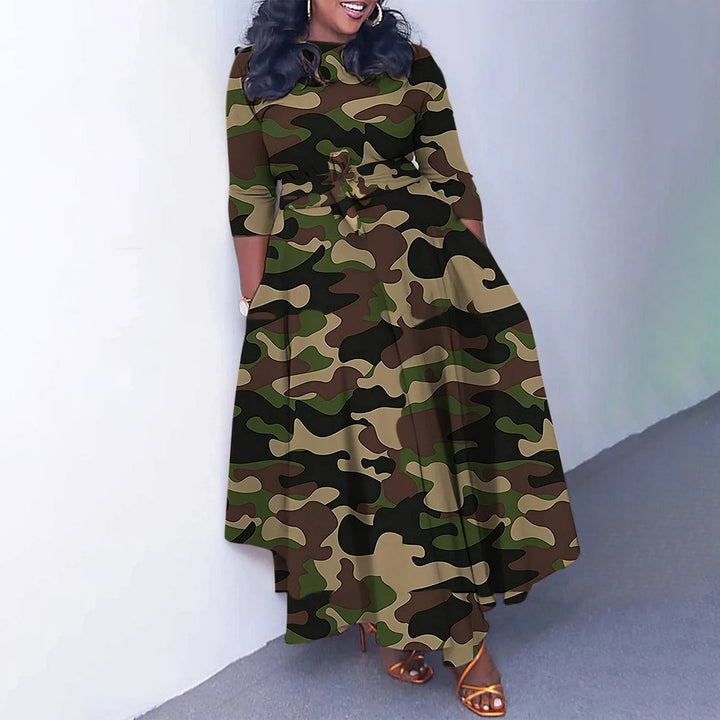 Jurk – Katoen-Polyester Mix & Hoge Taille Met Knoopsluiting