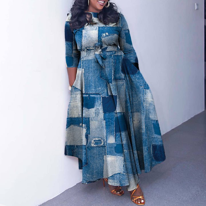 Jurk – Katoen-Polyester Mix & Hoge Taille Met Knoopsluiting