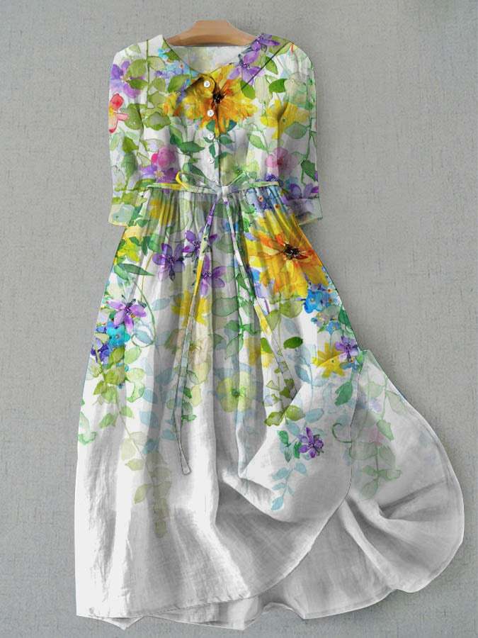Jurk - Lange Rok & Bloemenprint