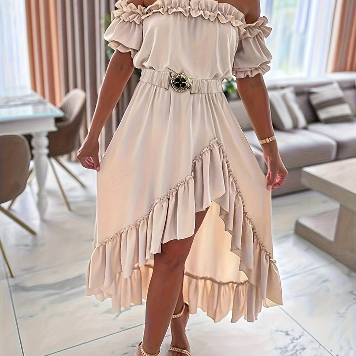 Jurk – Off-Shoulder Ontwerp & Flexibele Pasvorm