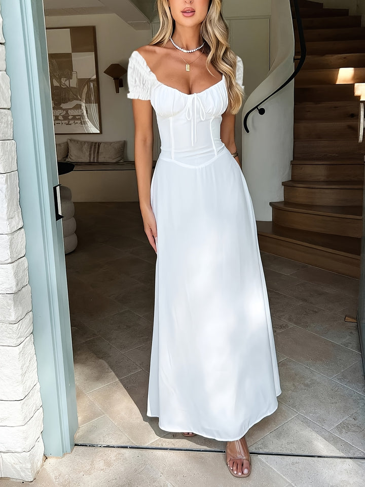 Jurk – Off-Shoulder Ontwerp & Verstelbare Tailleband