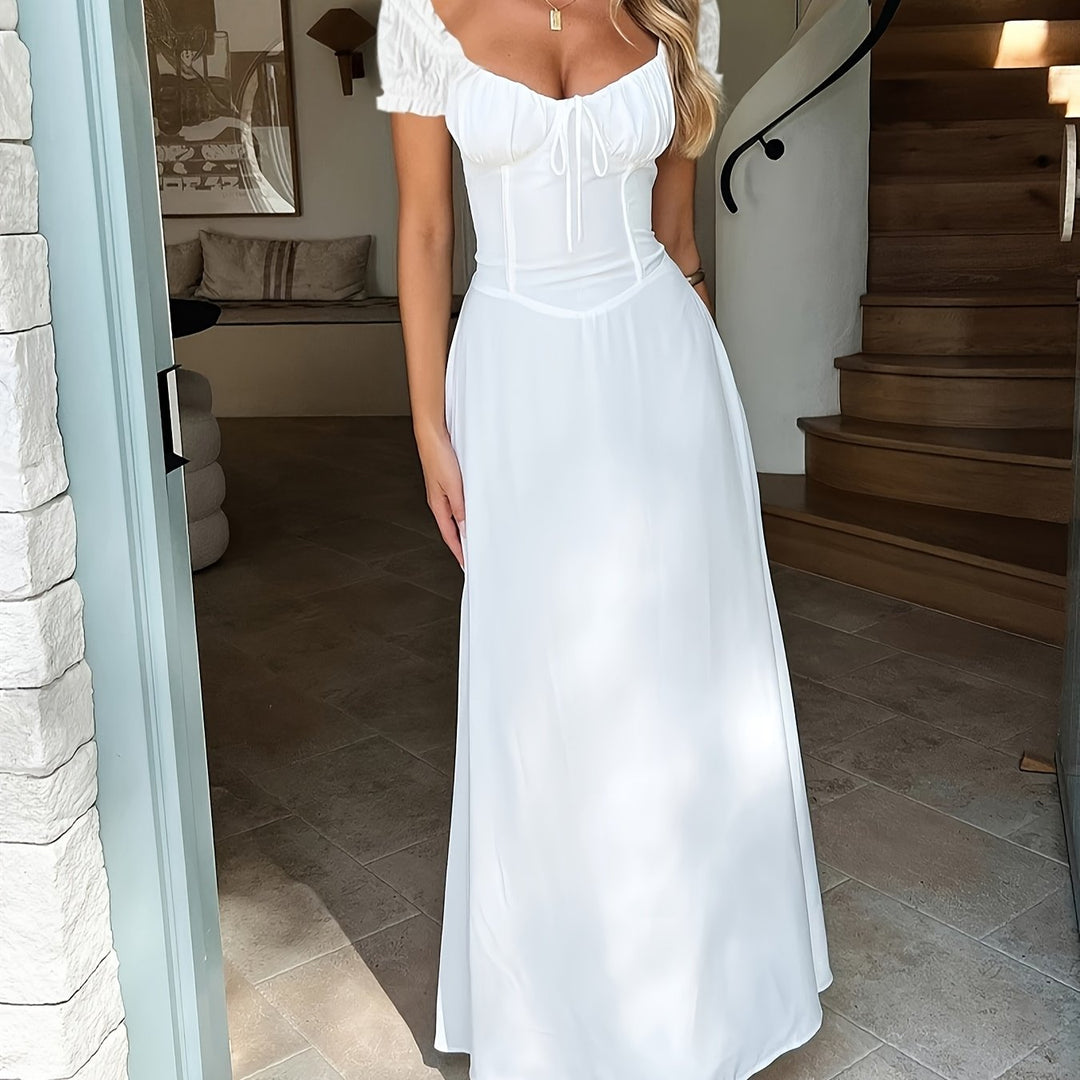 Jurk – Off-Shoulder Ontwerp & Verstelbare Tailleband