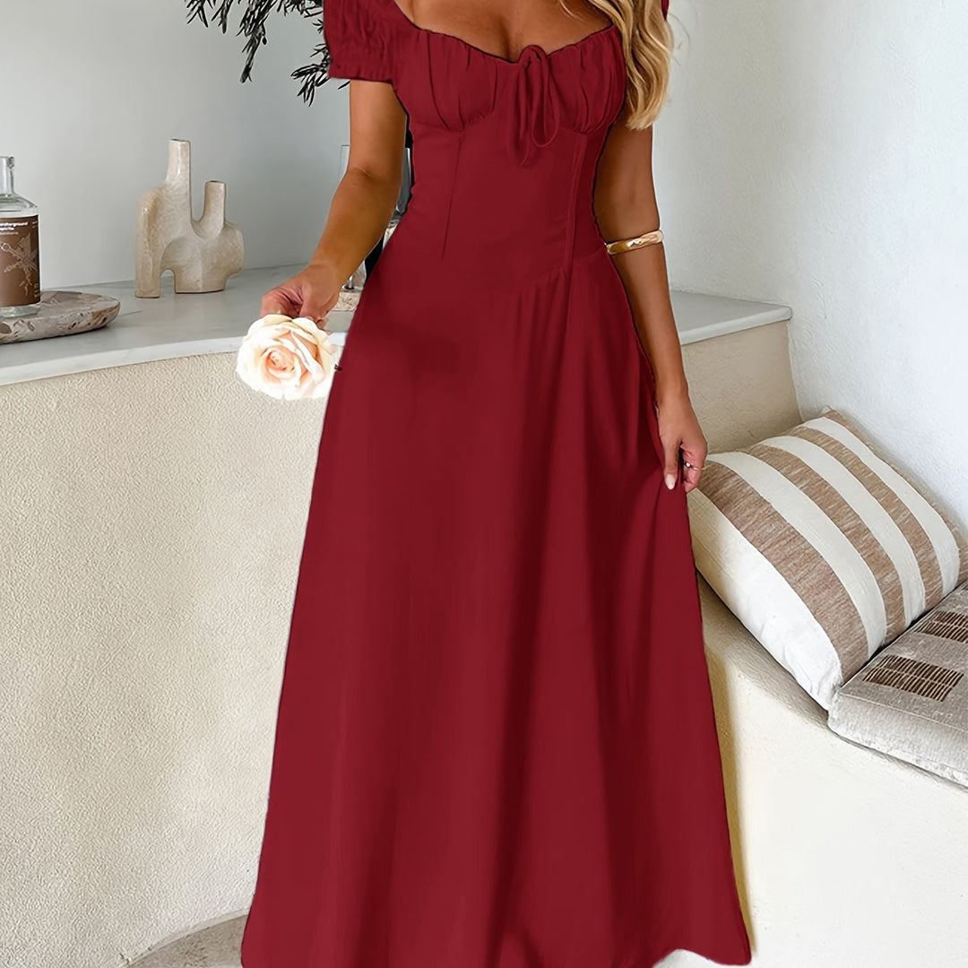 Jurk – Off-Shoulder Ontwerp & Verstelbare Tailleband