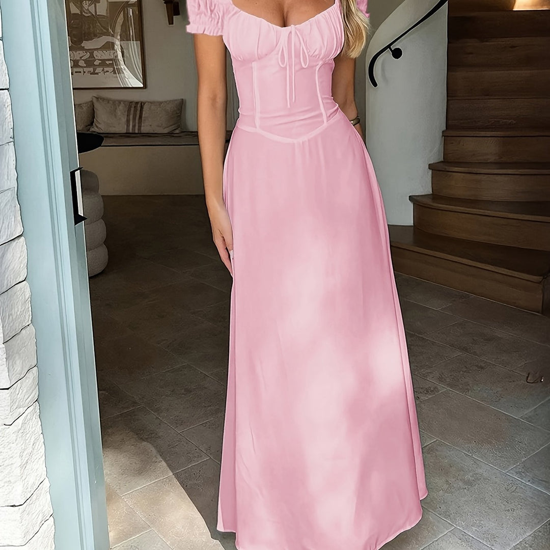 Jurk – Off-Shoulder Ontwerp & Verstelbare Tailleband