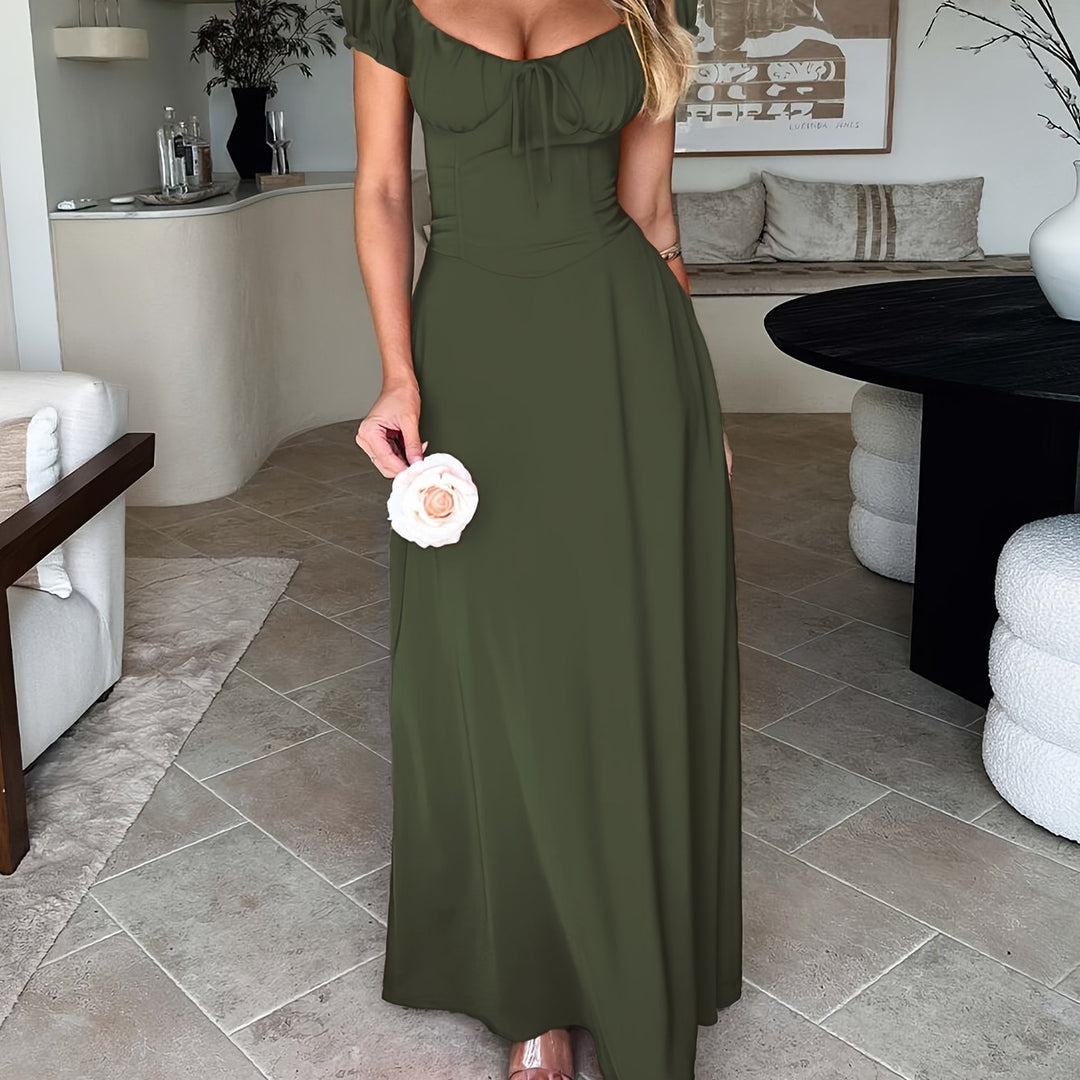 Jurk – Off-Shoulder Ontwerp & Verstelbare Tailleband