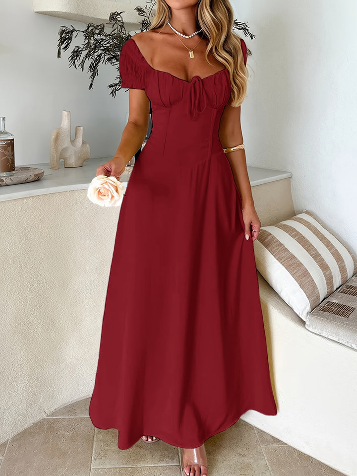Jurk – Off-Shoulder Ontwerp & Verstelbare Tailleband