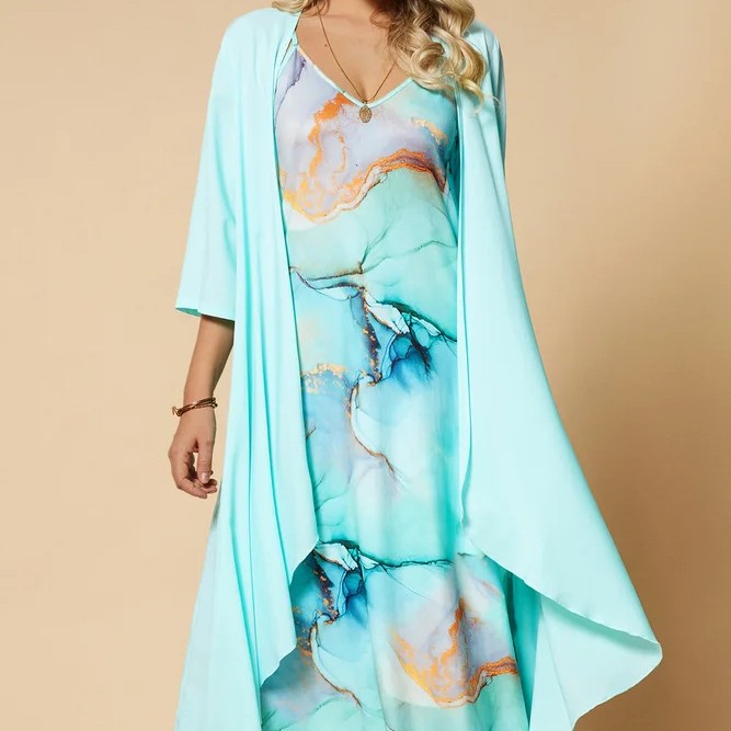 Jurk Set – Bloemenprint & A-lijn Rok