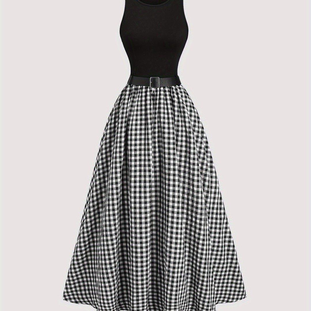 Jurk Zonder Mouwen – A-Lijn Silhouet & Riem voor Getailleerde Taille