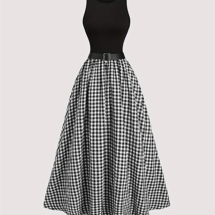 Jurk Zonder Mouwen – A-Lijn Silhouet & Riem voor Getailleerde Taille