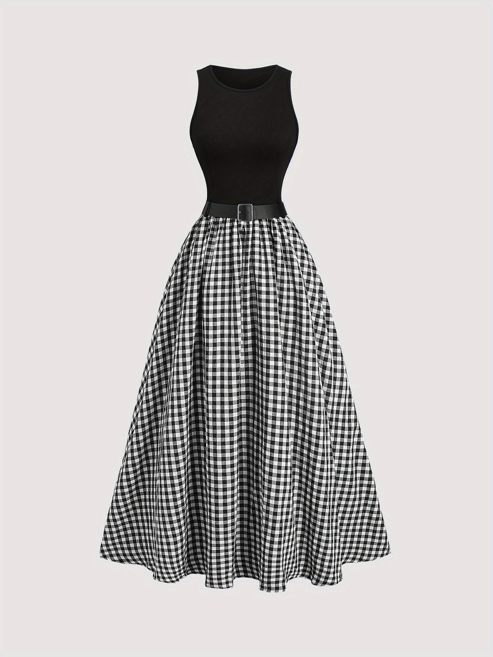 Jurk Zonder Mouwen – A-Lijn Silhouet & Riem voor Getailleerde Taille