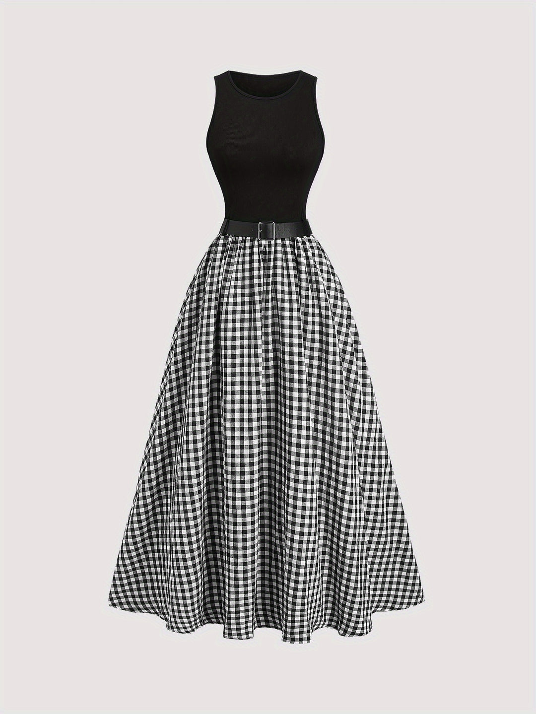 Jurk Zonder Mouwen – A-Lijn Silhouet & Riem voor Getailleerde Taille