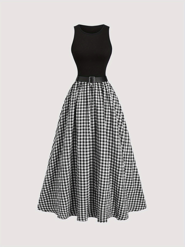 Jurk Zonder Mouwen – A-Lijn Silhouet & Riem voor Getailleerde Taille
