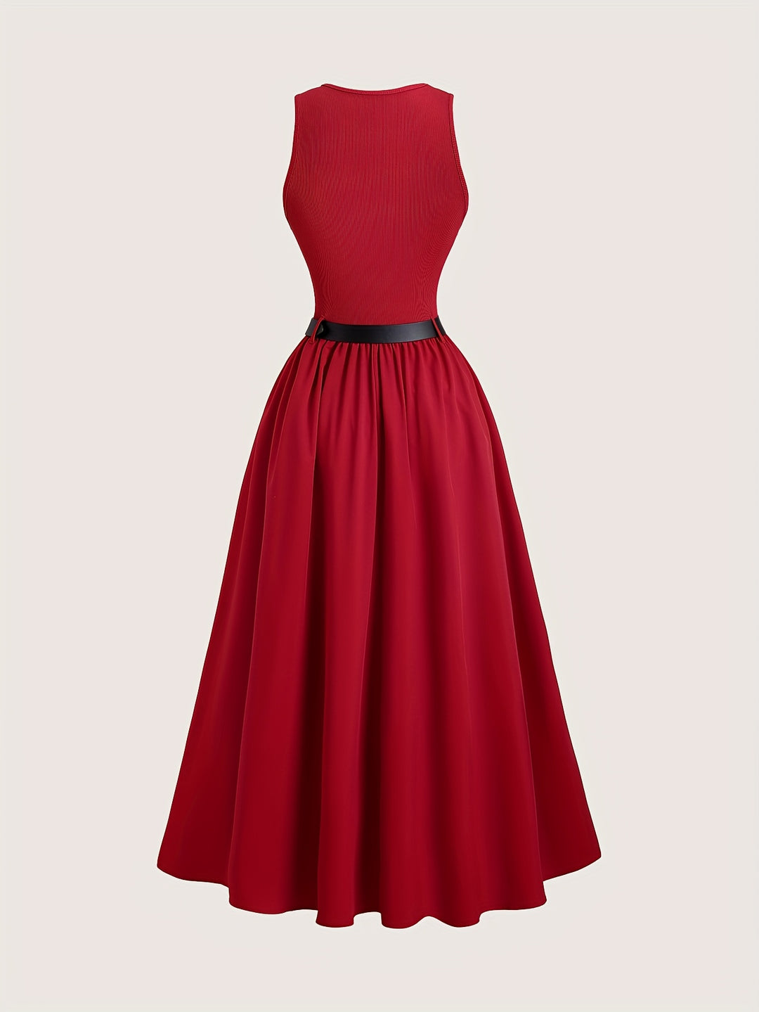 Jurk Zonder Mouwen – A-Lijn Silhouet & Riem voor Getailleerde Taille