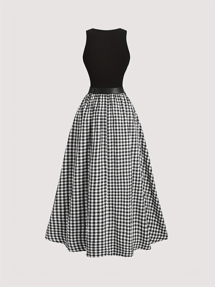 Jurk Zonder Mouwen – A-Lijn Silhouet & Riem voor Getailleerde Taille