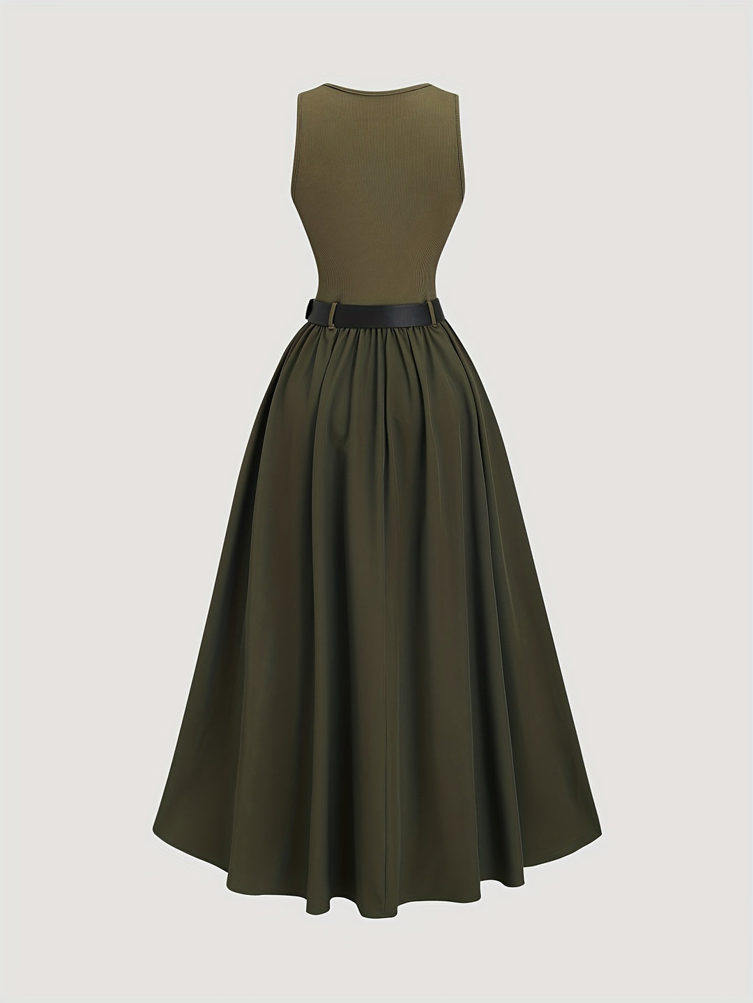 Jurk Zonder Mouwen – A-Lijn Silhouet & Riem voor Getailleerde Taille