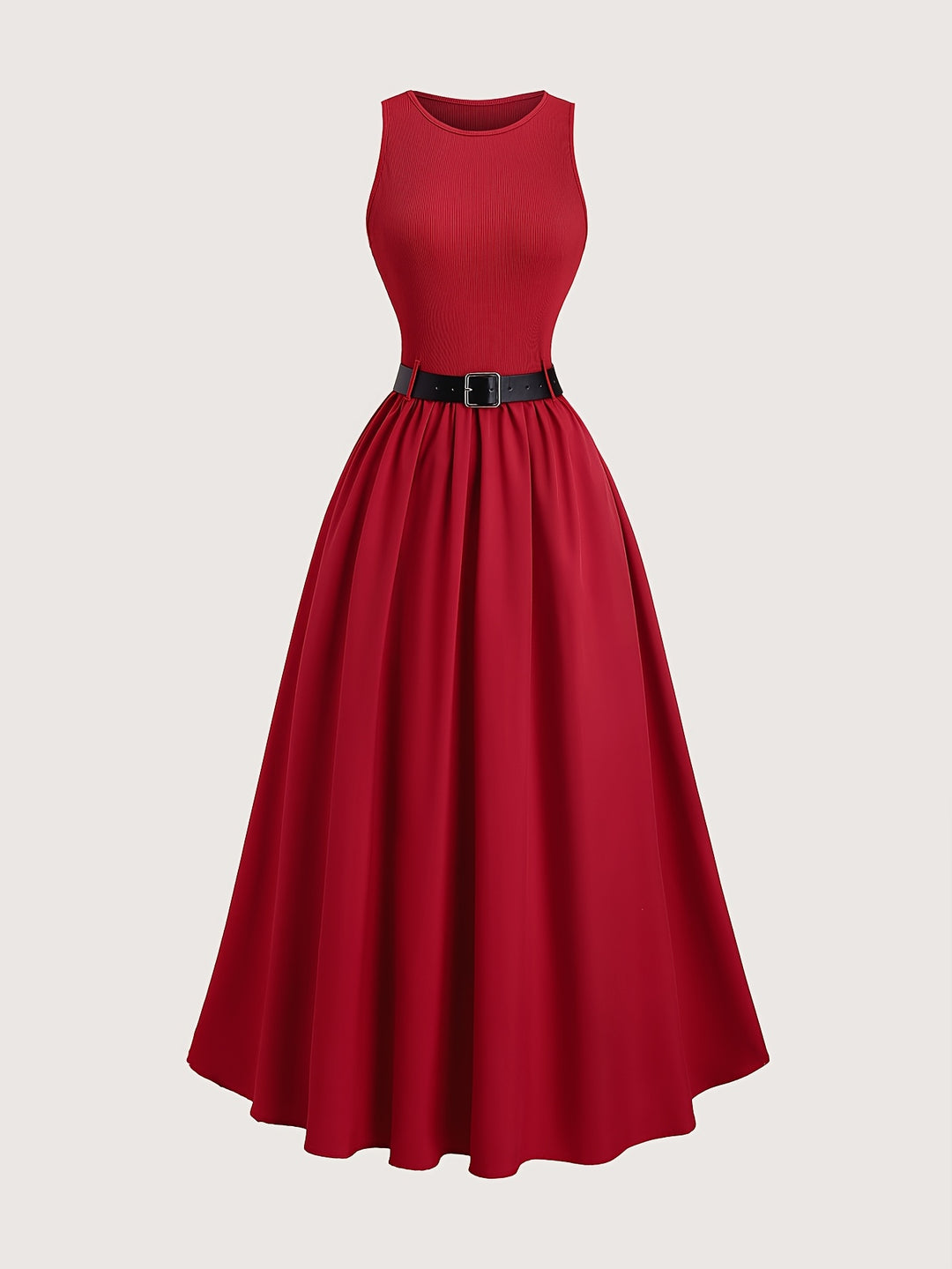 Jurk Zonder Mouwen – A-Lijn Silhouet & Riem voor Getailleerde Taille