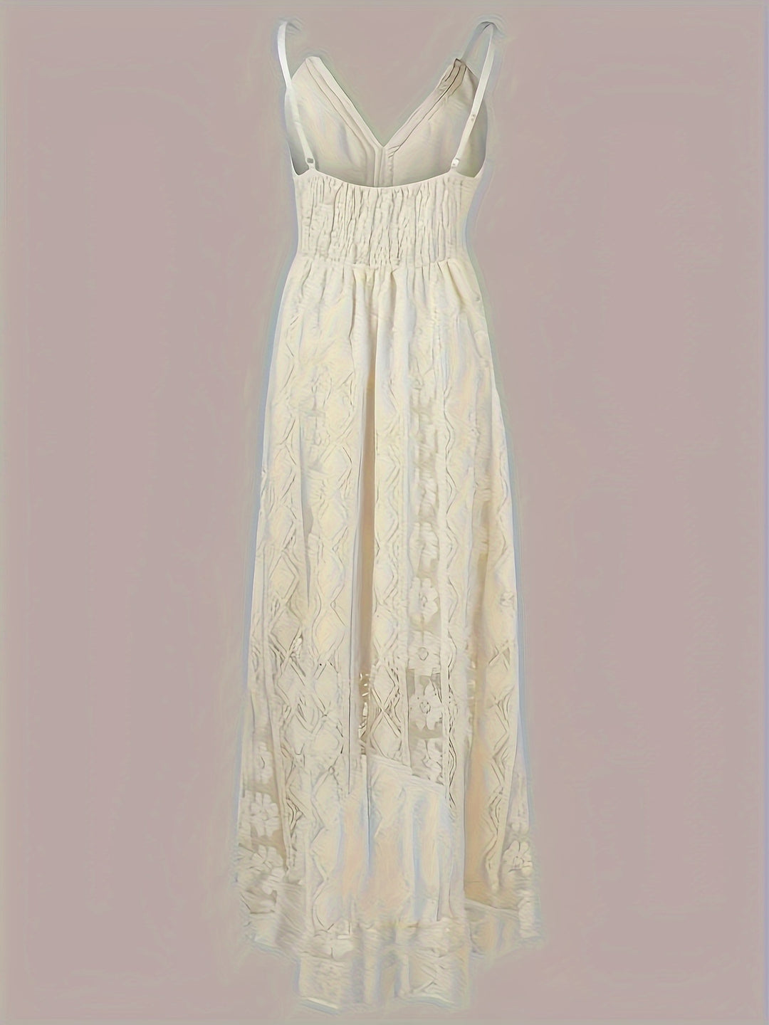 Kant Maxi Jurk – Off-Shoulder Ontwerp & Bloemenpatroon