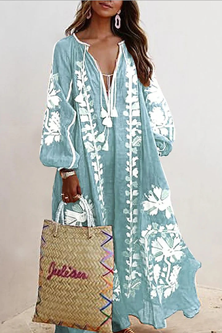 Kara - Bohemian maxi jurk met bloemenprint