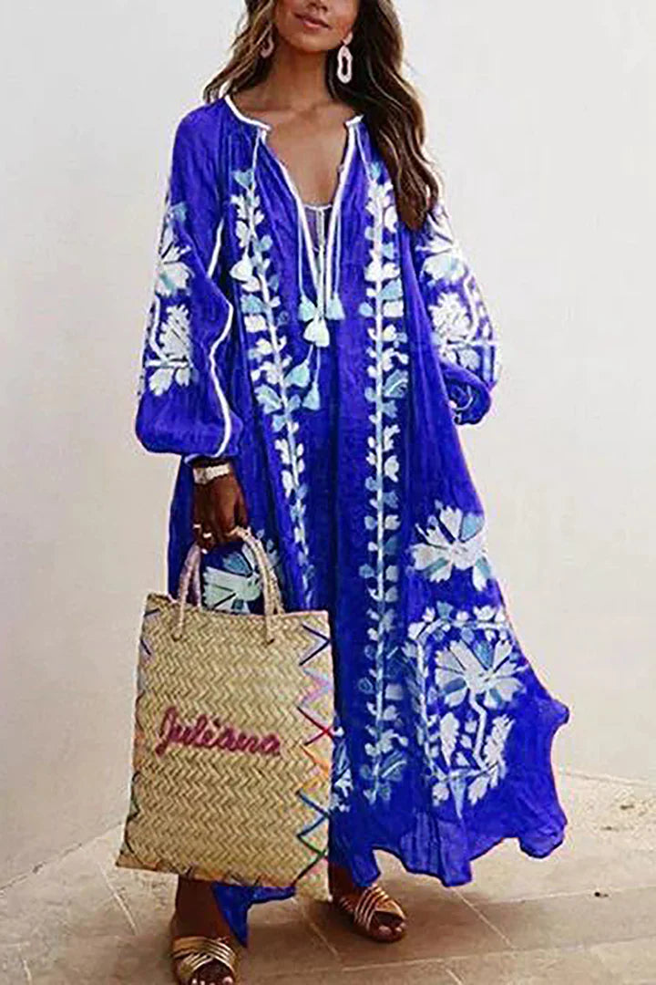 Kara - Bohemian maxi jurk met bloemenprint