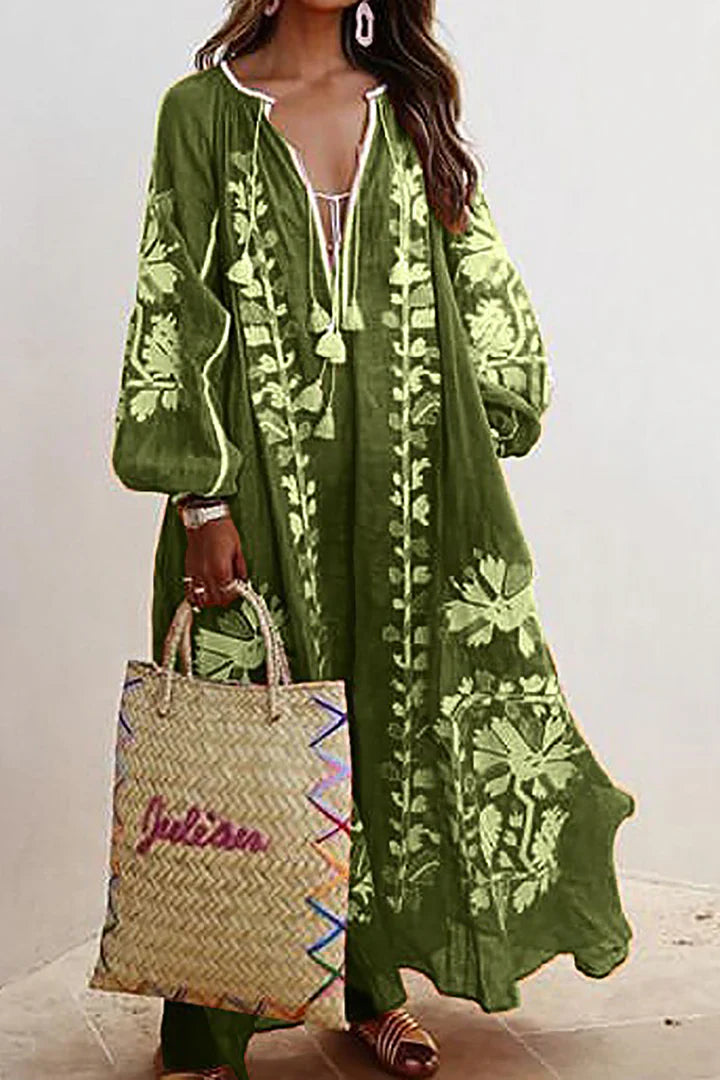 Kara - Bohemian maxi jurk met bloemenprint