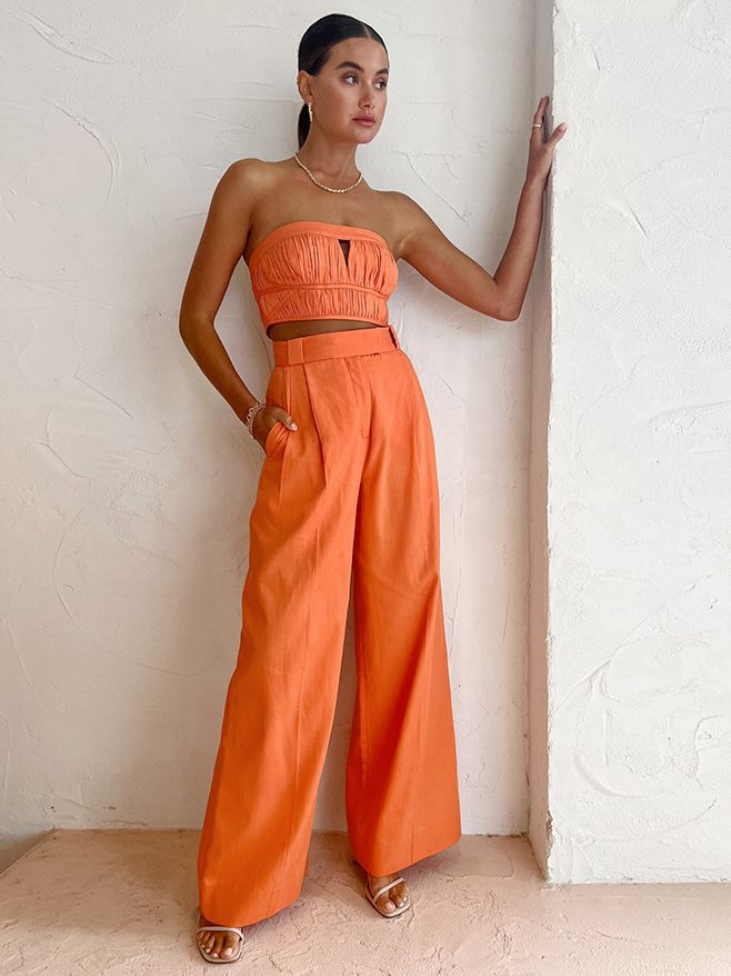 Katoen-Linnen Broek – Hoge Taille & Losse Pijpen
