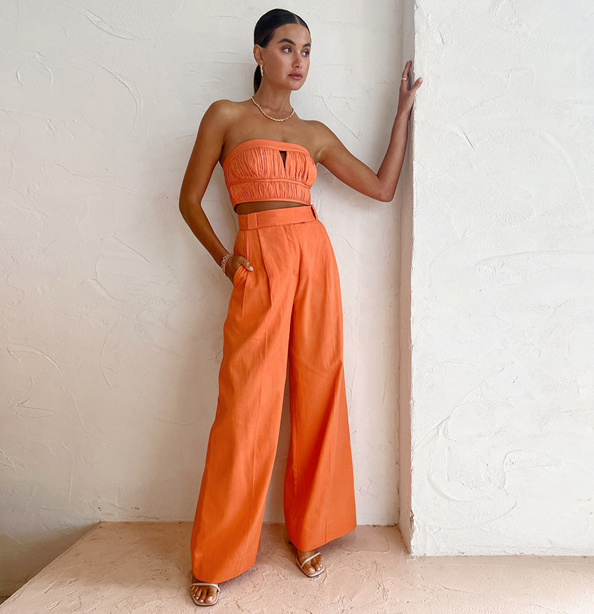 Katoen-Linnen Broek – Hoge Taille & Losse Pijpen