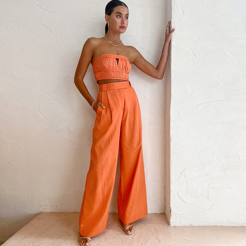 Katoen-Linnen Broek – Hoge Taille & Losse Pijpen