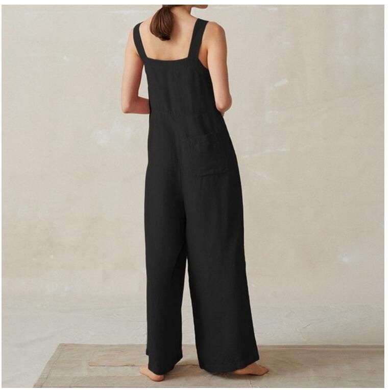 Katoen-Linnen Jumpsuit – Brede Pijpen & Handige Zakjes