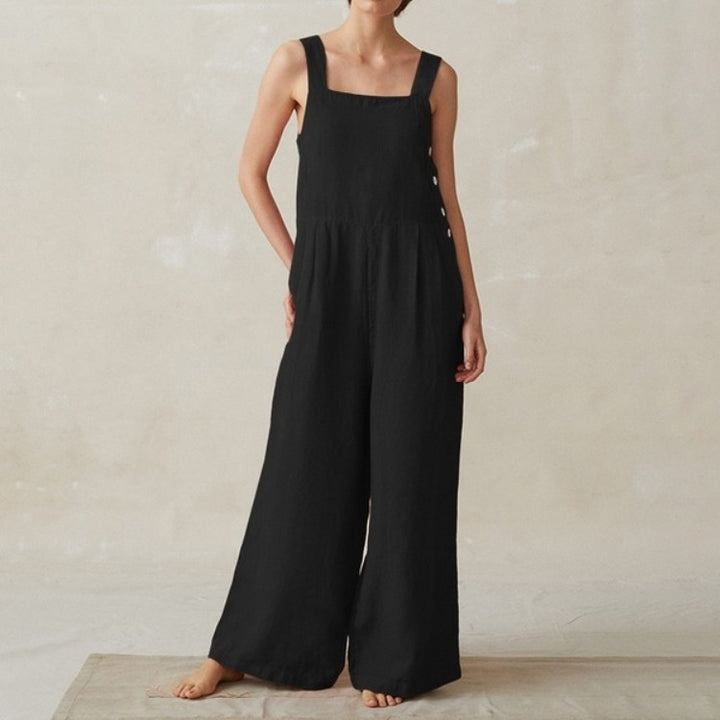 Katoen-Linnen Jumpsuit – Brede Pijpen & Handige Zakjes