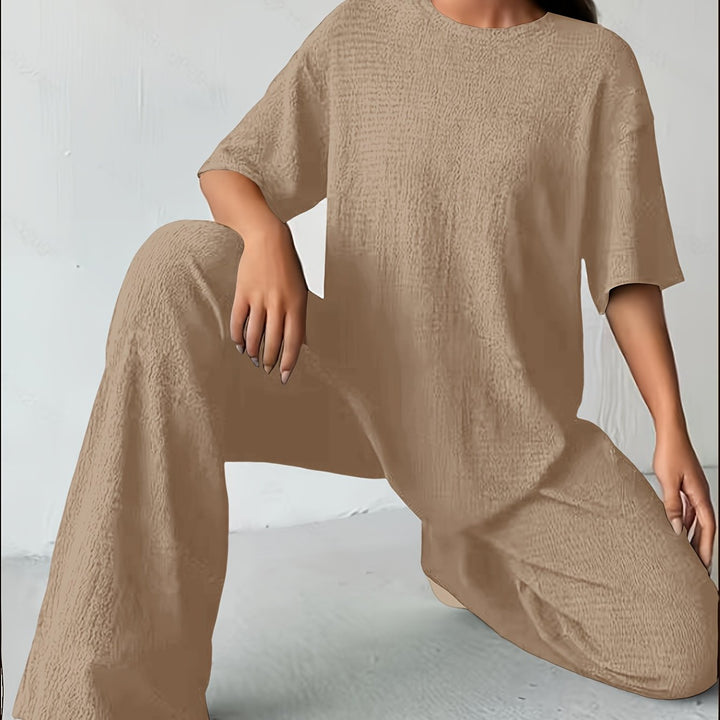 Katoen-Polyester Set – T-Shirt met Korte Mouwen & Zachte Stof