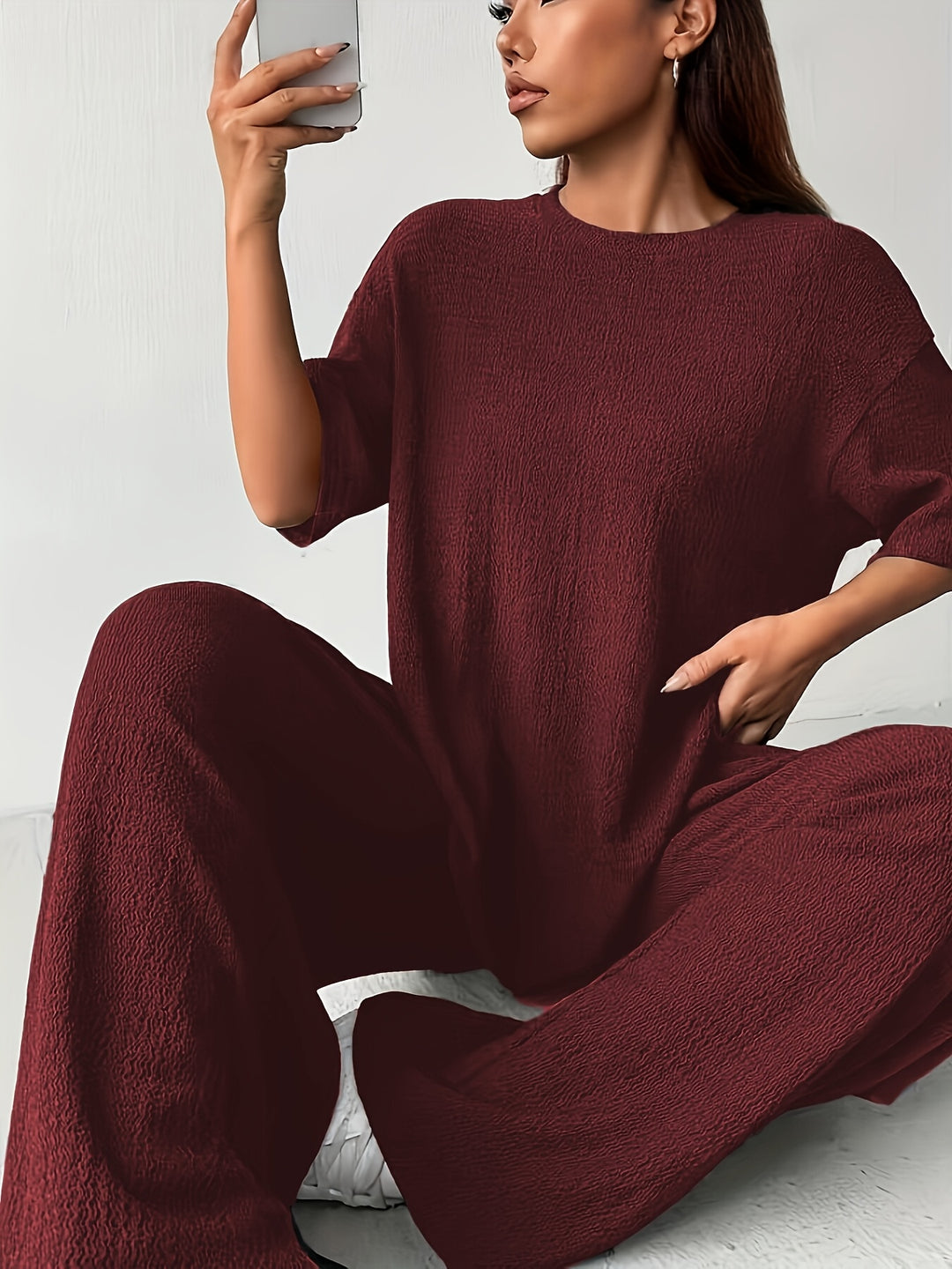 Katoen-Polyester Set – T-Shirt met Korte Mouwen & Zachte Stof