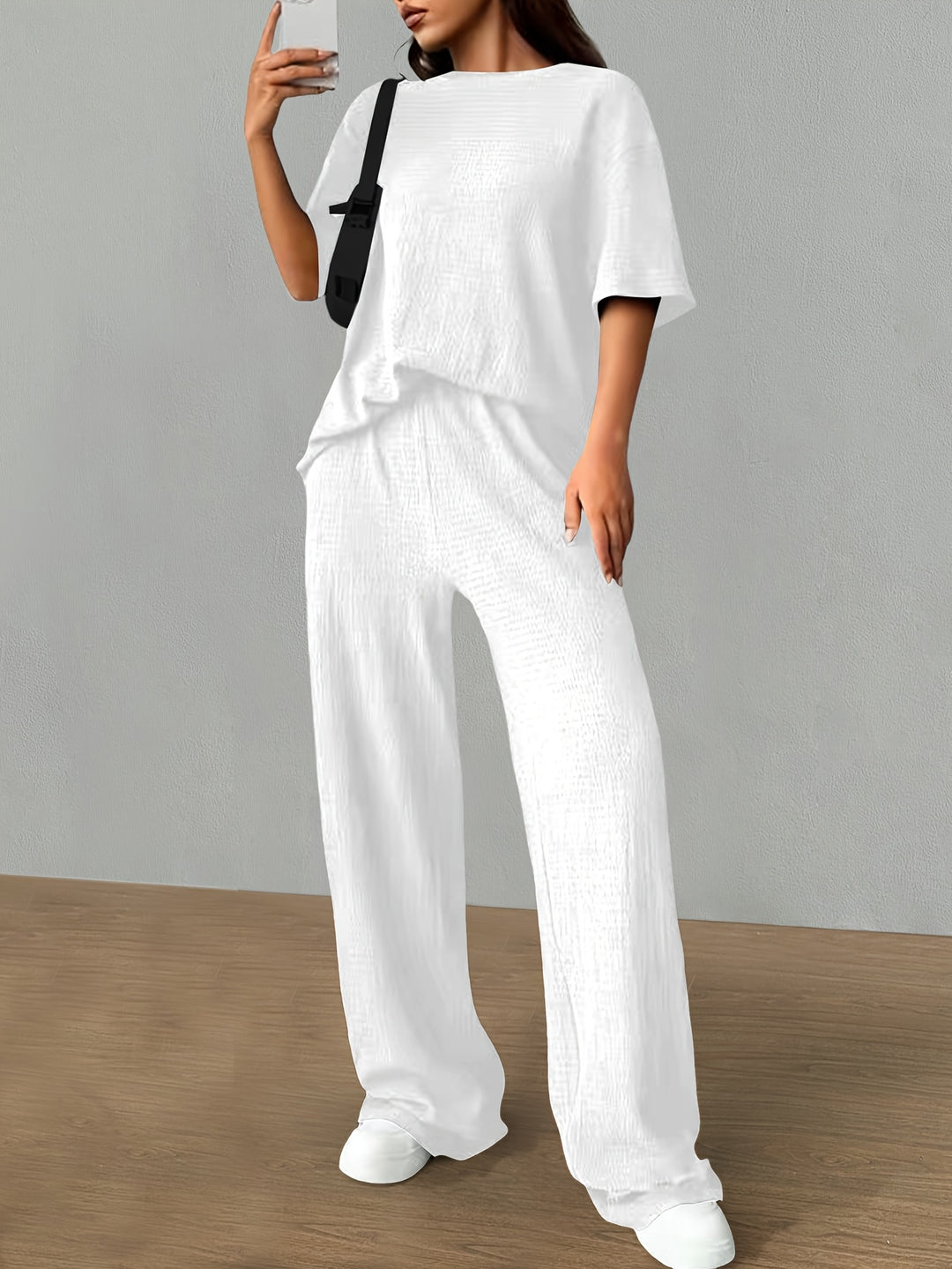 Katoen-Polyester Set – T-Shirt met Korte Mouwen & Zachte Stof