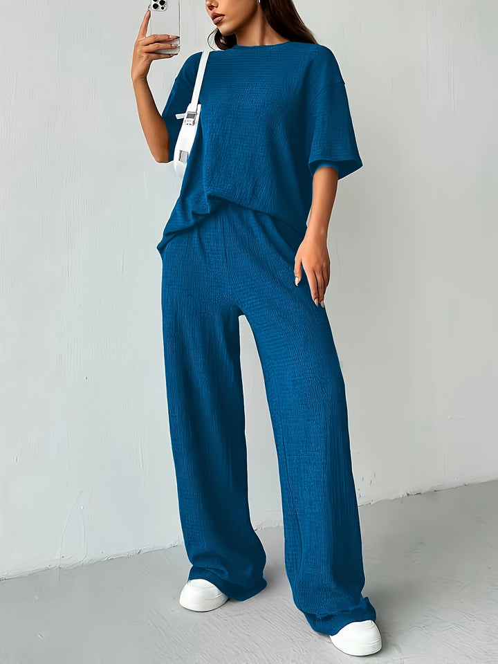 Katoen-Polyester Set – T-Shirt met Korte Mouwen & Zachte Stof