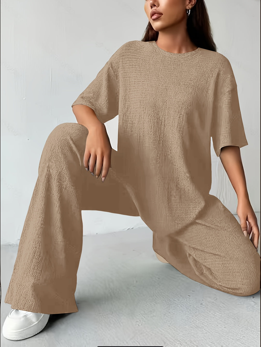 Katoen-Polyester Set – T-Shirt met Korte Mouwen & Zachte Stof