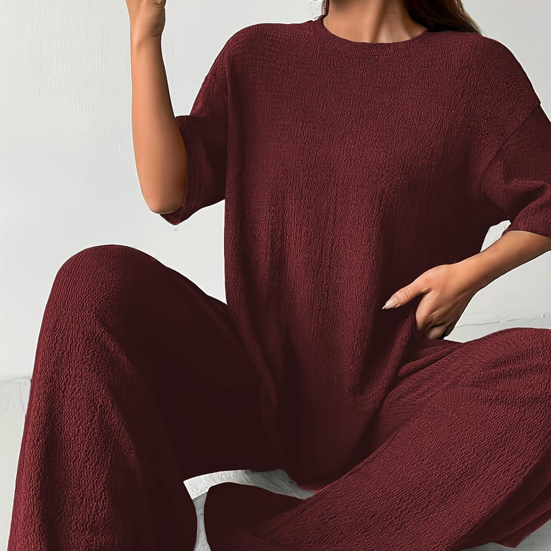 Katoen-Polyester Set – T-Shirt met Korte Mouwen & Zachte Stof