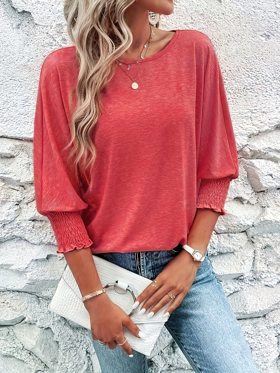 Katoen-Polyester T-Shirt – Casual Rundhals & Halve Mouwen