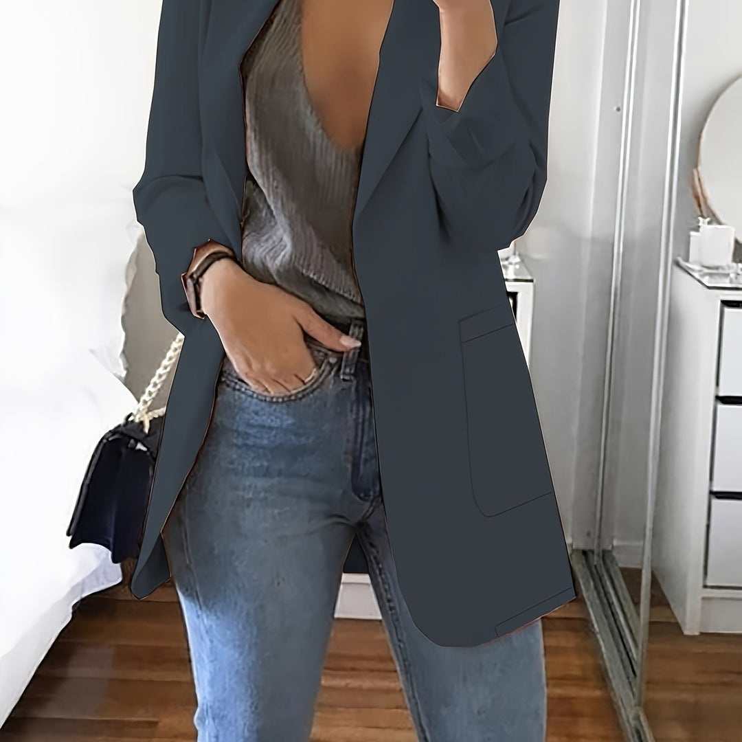 Katoen-Polyester Vest – Omgeslagen Kraag & Comfortabele Pasvorm