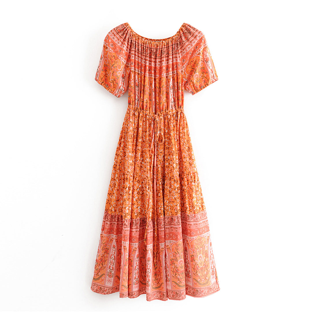 Katoen-Viscose Jurk – Bloemenprint & Zachte Stof