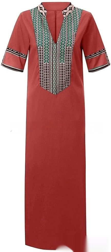 Katoenen jurk - Tuniekstijl & Ademend Katoen-Polyester