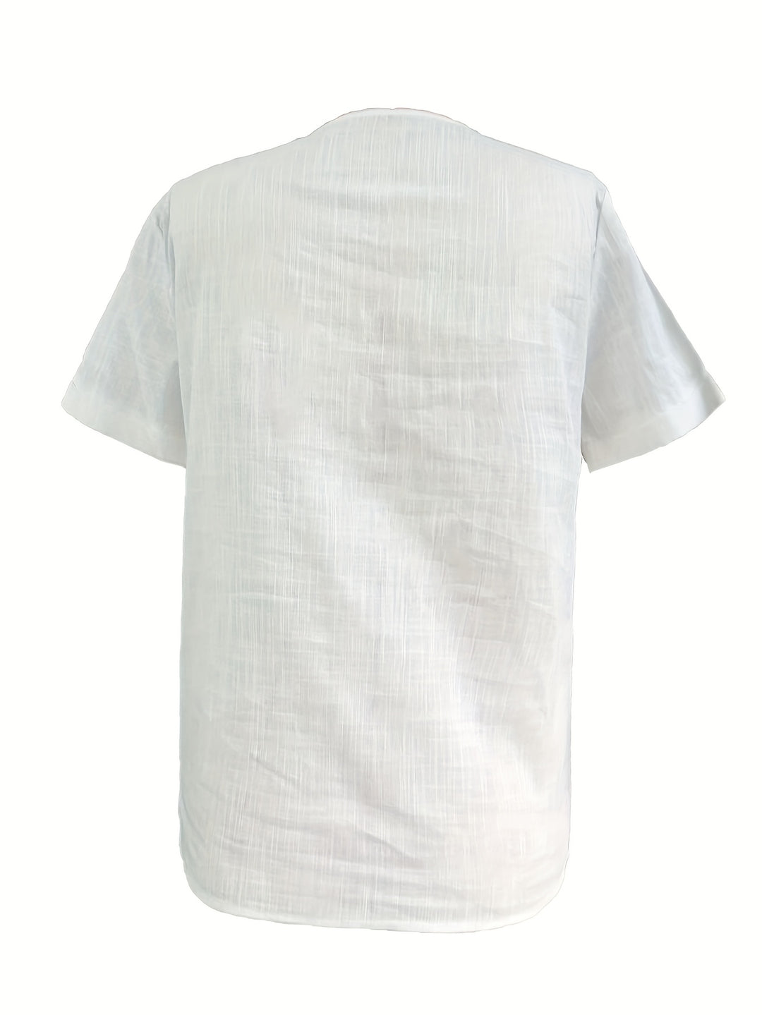 Katoenmix Blouse – Knoopsluiting & Gestructureerde Pasvorm