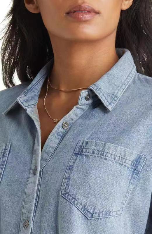 Katoenmix Blouse – Korte Mouwen & Losse Pasvorm