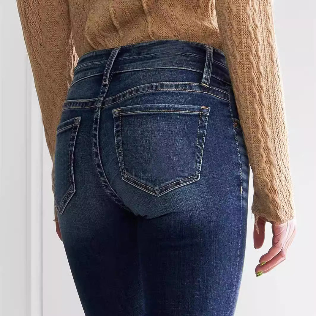 Katoenmix Jeans - Middelhoge Taille Ontwerp & Flexibele Pasvorm