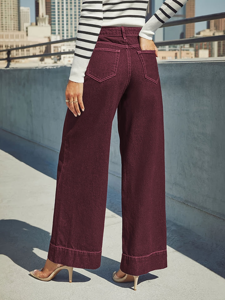 Katoenmix Jeans – Wijde Pijpen En Comfortabel Zitten