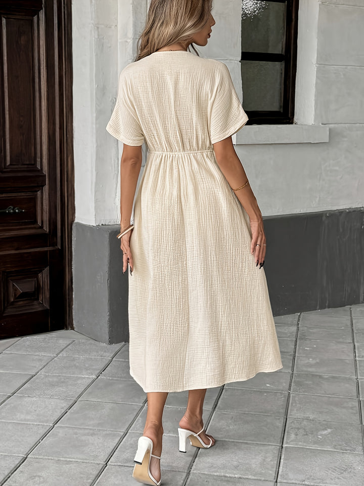Katoenmix Jurk – Korte Mouwen & Comfortabele Pasvorm