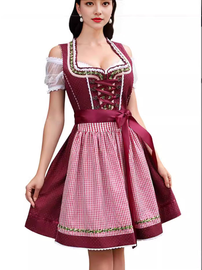 Katoenmix Jurk – Puff Mouwen & Middellange Lengte