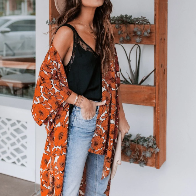 Katoenmix Kimono Cardigan – Lange Vorm & Losse Snit