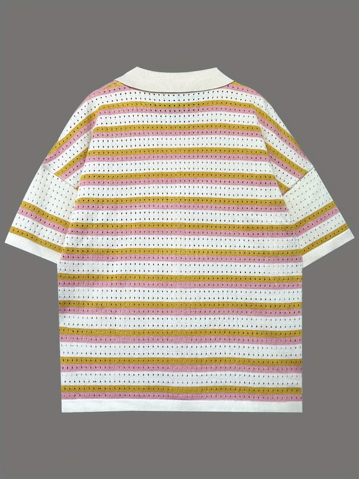 Katoenmix Korte Mouw Set – Kleur-Matchende Kraag & Comfortabele Pasvorm